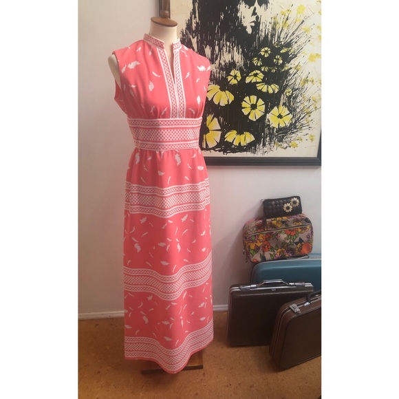 Vtg Hawaiian Maxi Length Dress - Picture 3 of 5